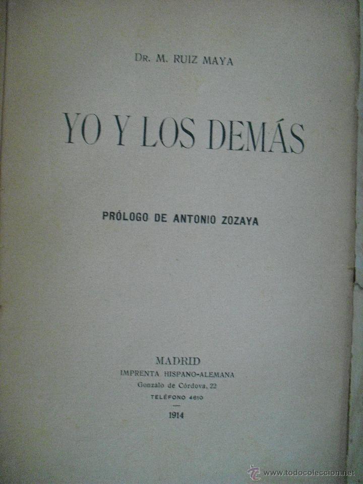 Libros antiguos: Yo y los dem&aacute;s. Ruiz Maya, M. Dr. - Foto 1