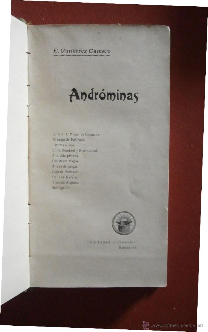 Libros antiguos: Andr&oacute;minas. E. Guti&eacute;rrez Gamero - Foto 1