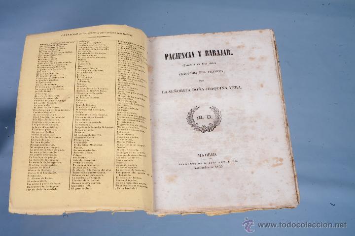 Libros antiguos: PACIENCIA Y BARAJAR, COMEDIA EN TRES ACTOS 1845 - Foto 4