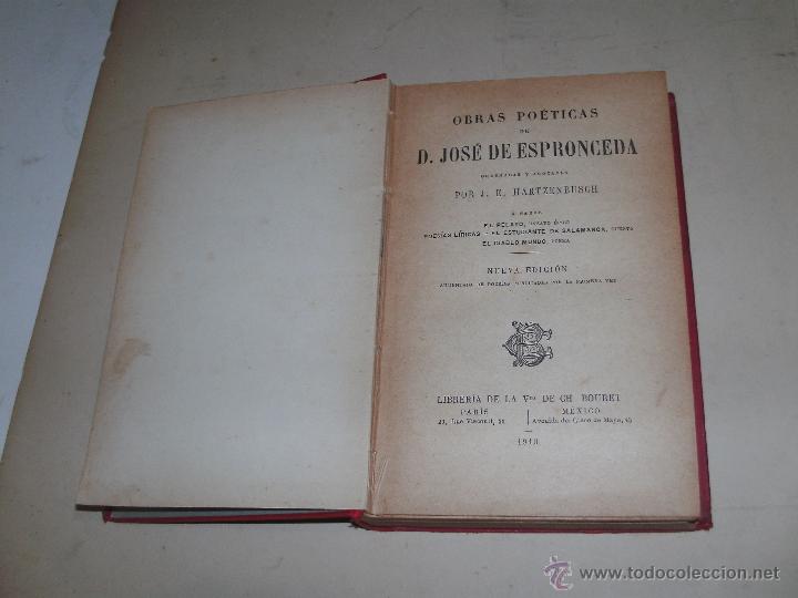 Libros antiguos: JOSE DE ESPRONCEDA - OBRAS POETICAS - Foto 2