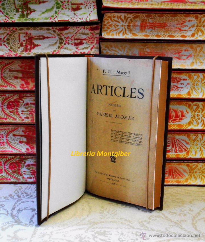 Libros antiguos: ARTICLES  .  Autor :  Pi i Margall, F. - Foto 3