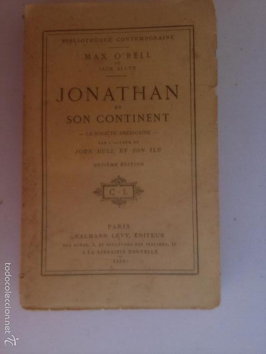 Libros antiguos: Jonathan et son continent. Max ORell - Foto 1
