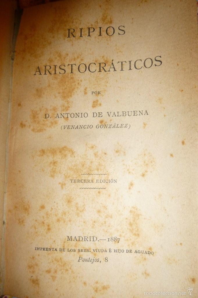 Libros antiguos: R&iacute;pios aristocr&aacute;ticos - Foto 2