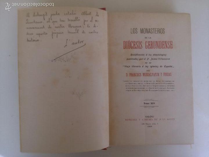 Libros antiguos: Los monasterios de la Diocesis Gerundense. - Foto 1