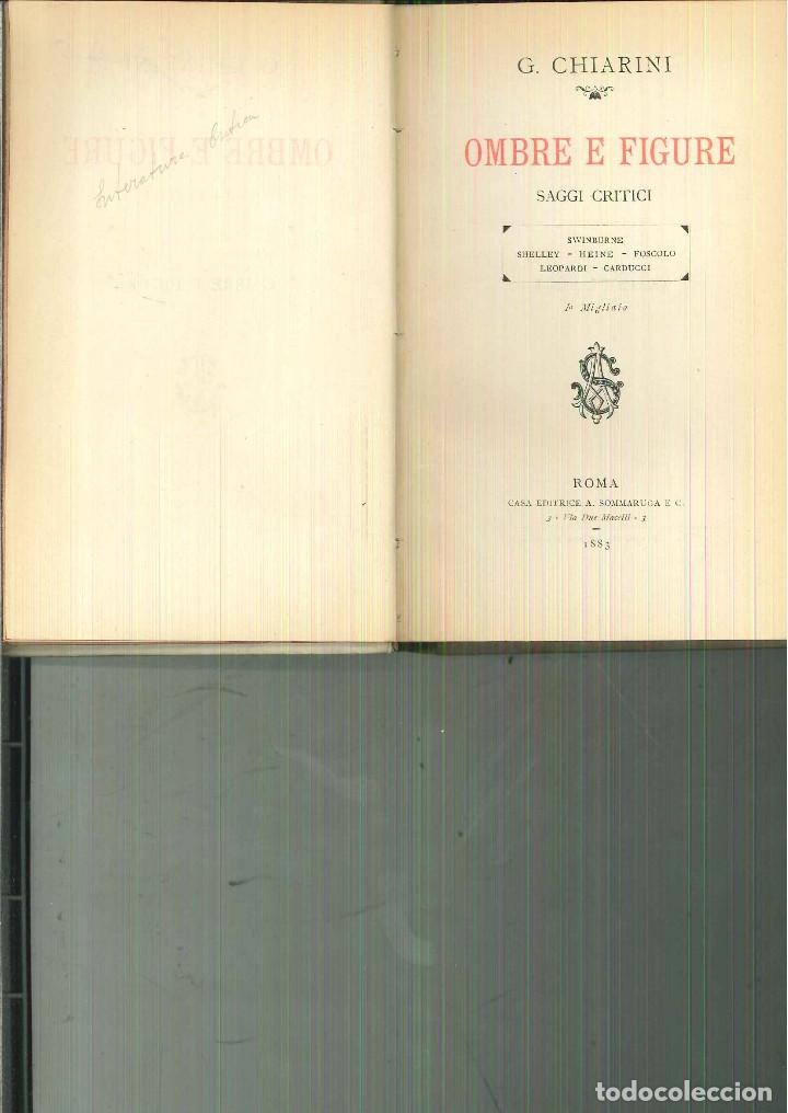 Libros antiguos: OMBRE E FIGURE. G. Chiarini - Foto 1