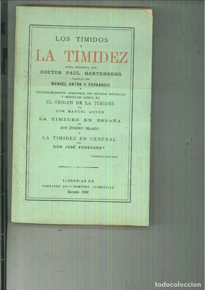 Libros antiguos: LOS T&Iacute;MIDOS Y LA TIMIDEZ. Dr. Paul Hartenberg - Foto 1