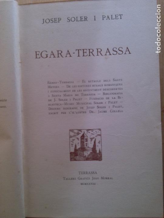 Libros antiguos: Egara - Terrassa. Josep Soler y Palet - Foto 1