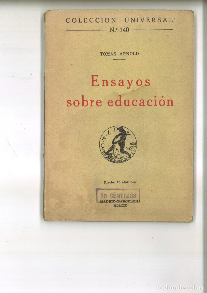 Libros antiguos: ENSAYOS SOBRE EDUCACI&Oacute;N. Tom&aacute;s Arnold - Foto 1