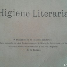 Libros antiguos: HIGIENE LITERARIA, J. HERP 1894