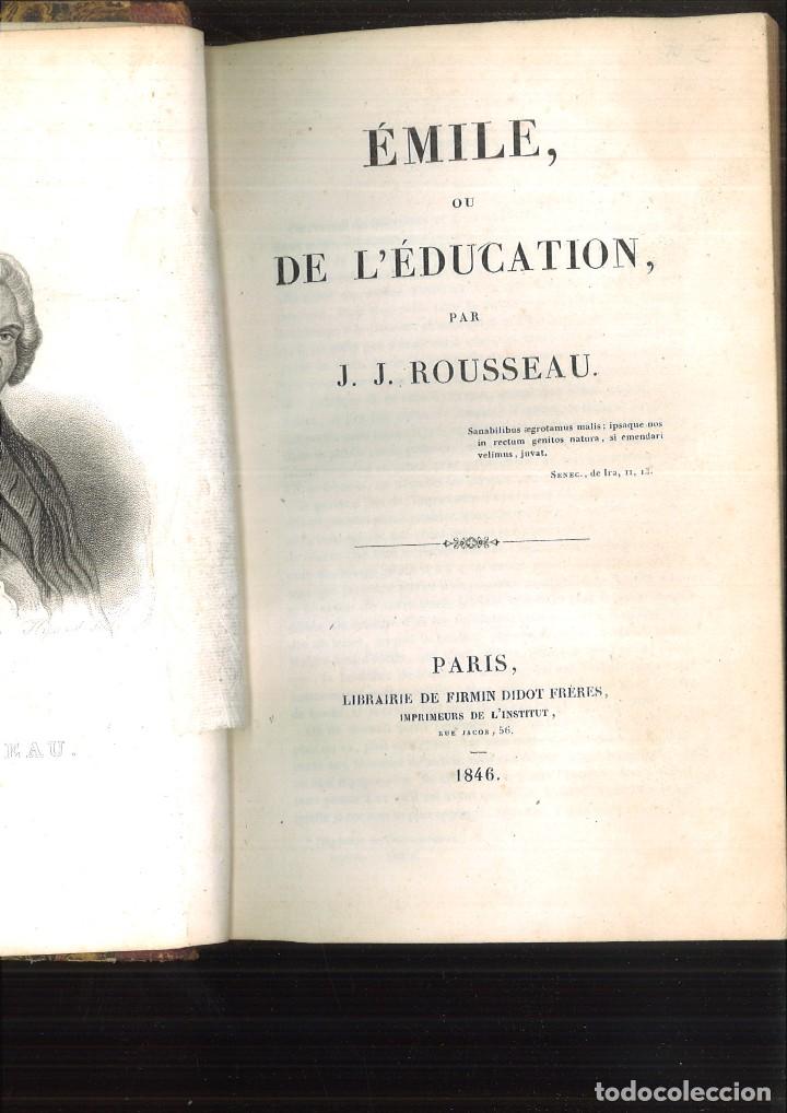 Libros antiguos: &Eacute;MILE, OU DE L&Eacute;DUCATION. J. J. Rousseau - Foto 1