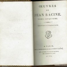 Libros antiguos: OEUVRES DE JEAN RACINE, TOME CIMQUIEME. AÑO ¿1799? (10.1). Lote 99288551