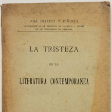 Libros antiguos: LA TRISTEZA DE LA LITERATURA CONTEMPORANEA. - DELEITO Y PIÑUELA, JOSÉ. MADRID, 1911.. Lote 123180868