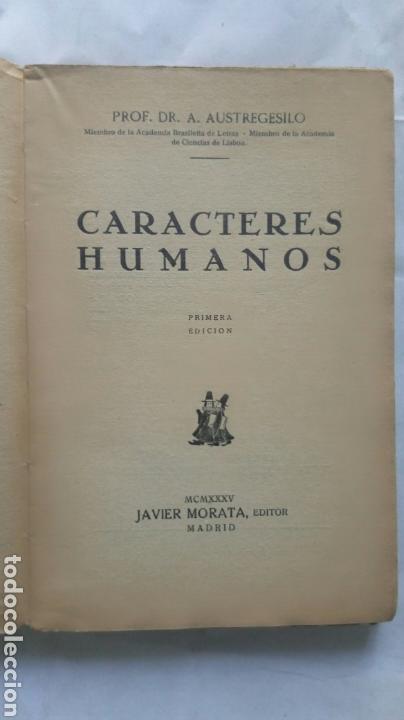 Libros antiguos: Caracteres humanos. Prof. Dr. A. Austregesilo. - Foto 3
