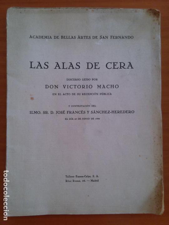 Libros antiguos: Las alas de cera. Victorio Macho - Foto 1