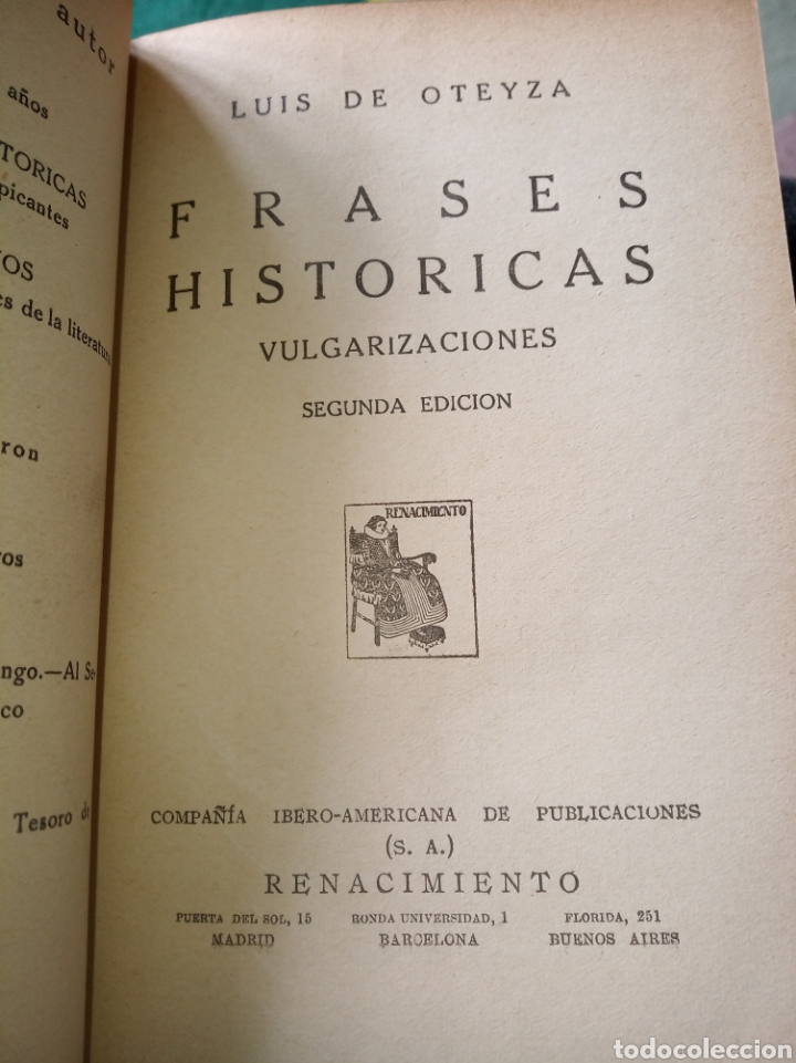 Libros antiguos: Frases hist&oacute;ricas. Luis de Oteiza - Foto 4