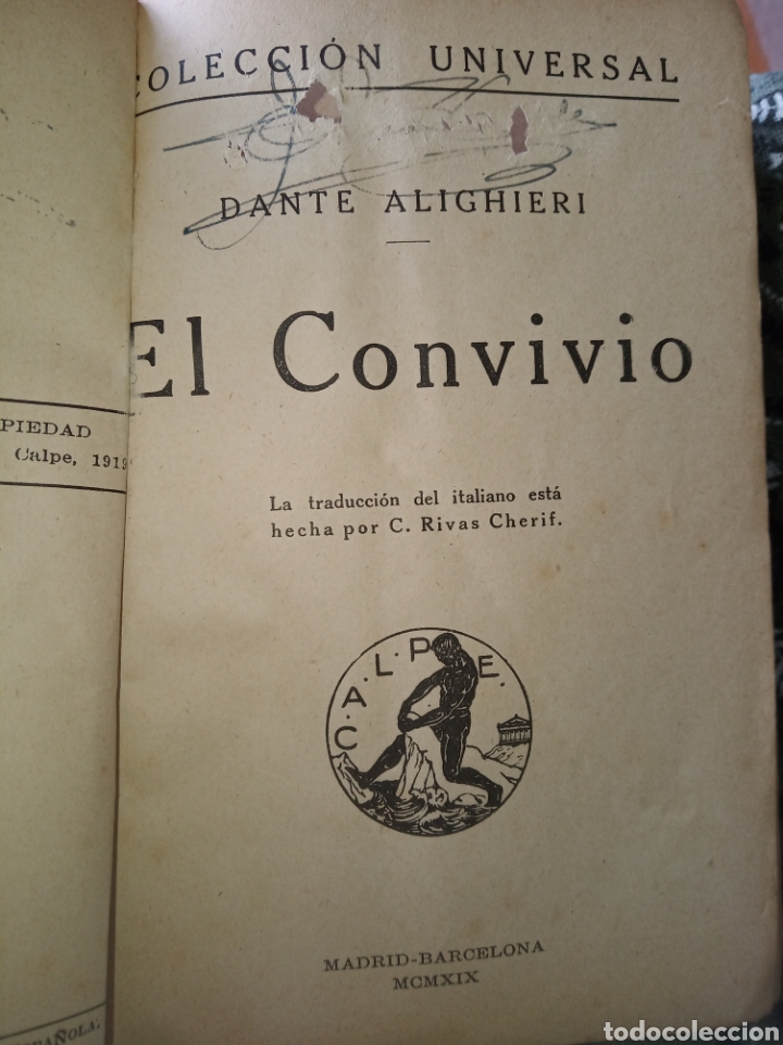 Libros antiguos: El convivi&oacute;. Dante Alighieri - Foto 4