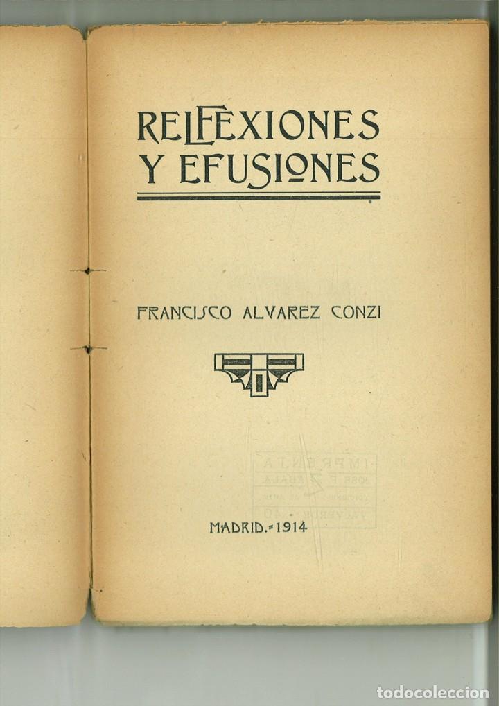 Libros antiguos: REFLEXIONES Y EFUSIONES. F. Alvarez Conzi - Foto 2