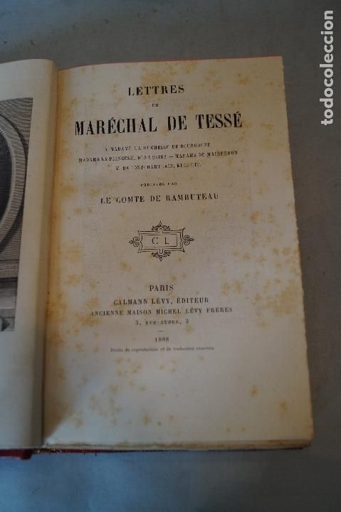 Libros antiguos: LETTRES DU MARECHAL DE TESSE. LE COMTE DE RAMBUTEAU. 1888 - Foto 2