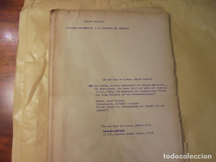 Libros antiguos: ORIGINAL MECANOSCRITO. JOSE MARIA VALVERDE - Foto 1