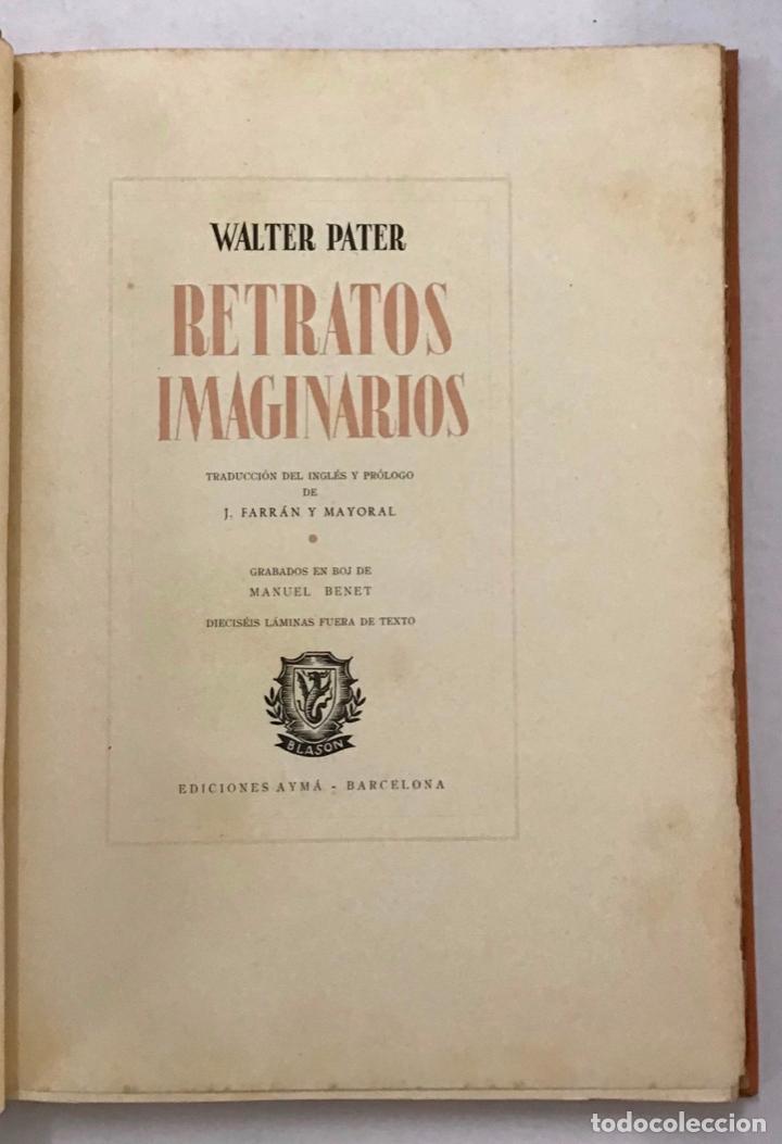 Libros antiguos: RETRATOS IMAGINARIOS. - Foto 1
