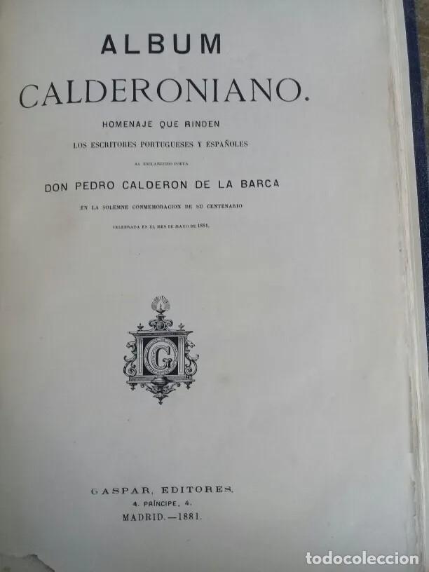 Libros antiguos: ALBUM CALDERONIANO- 1881 - Foto 1