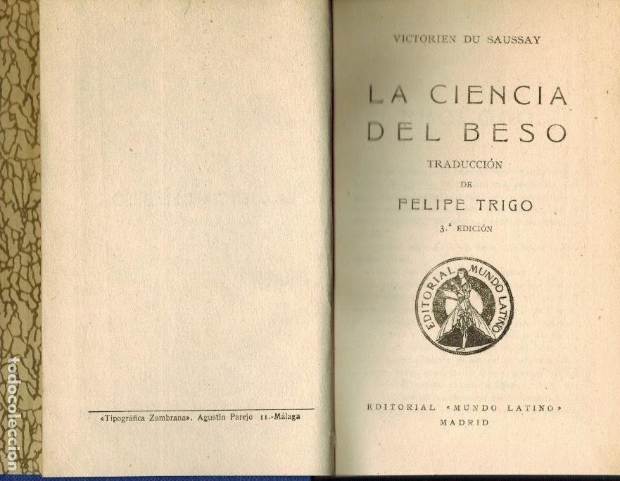 Libros antiguos: LA CIENCIA DEL BESO - Foto 1