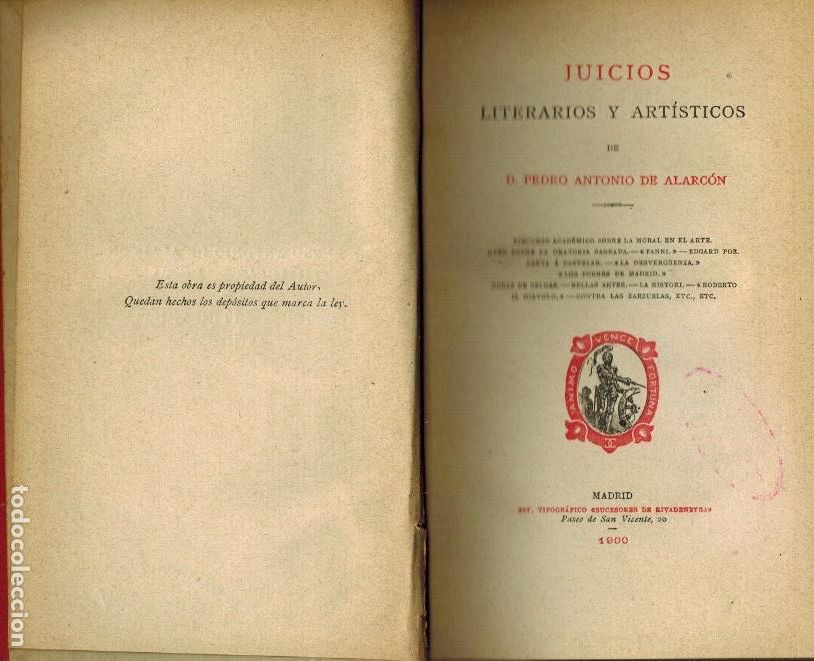 Libros antiguos: JUICIOS LITERARIOS Y ART&Iacute;STICOS - Foto 1