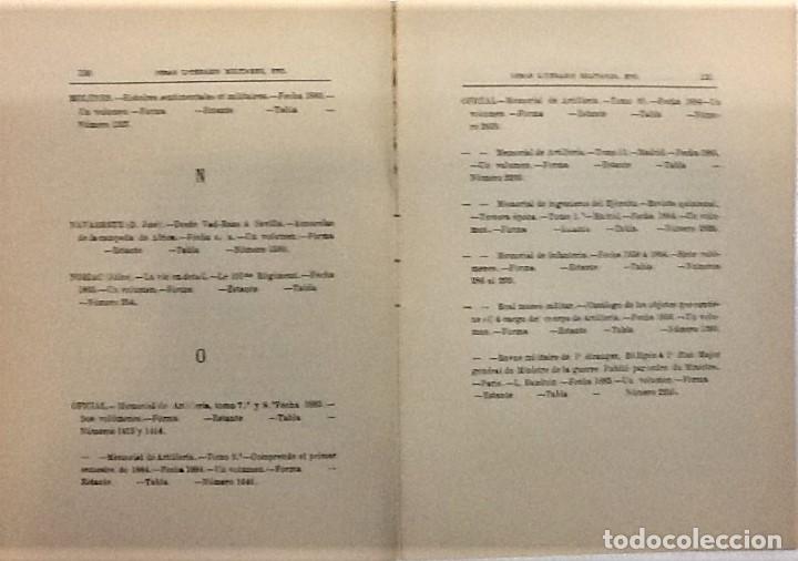 Libros antiguos: CATALOGO DE LA BIBLIOTECA DEL CENTRO DEL EJERCITO Y DE LA ARMADA ... 1885 - Foto 3