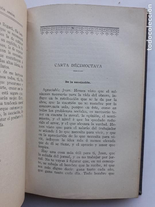 Libros antiguos: Cartas a un Obrero. Concepci&oacute;n Arenal. - Foto 4