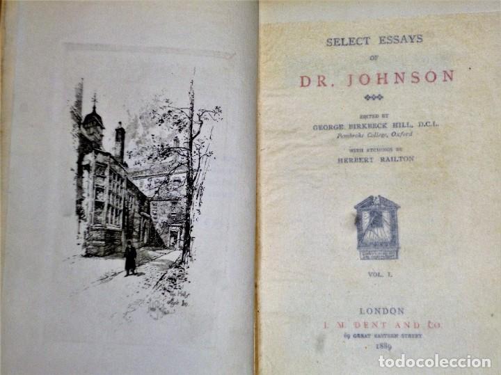 Libros antiguos: SELECT ESSAYS OF DR. JOHNSON. 2 Vol&uacute;menes - Foto 3