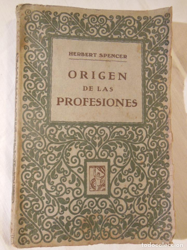 Libros antiguos: ORIGEN DE LAS PROFESIONES. HERBERT SPENCER - Foto 1