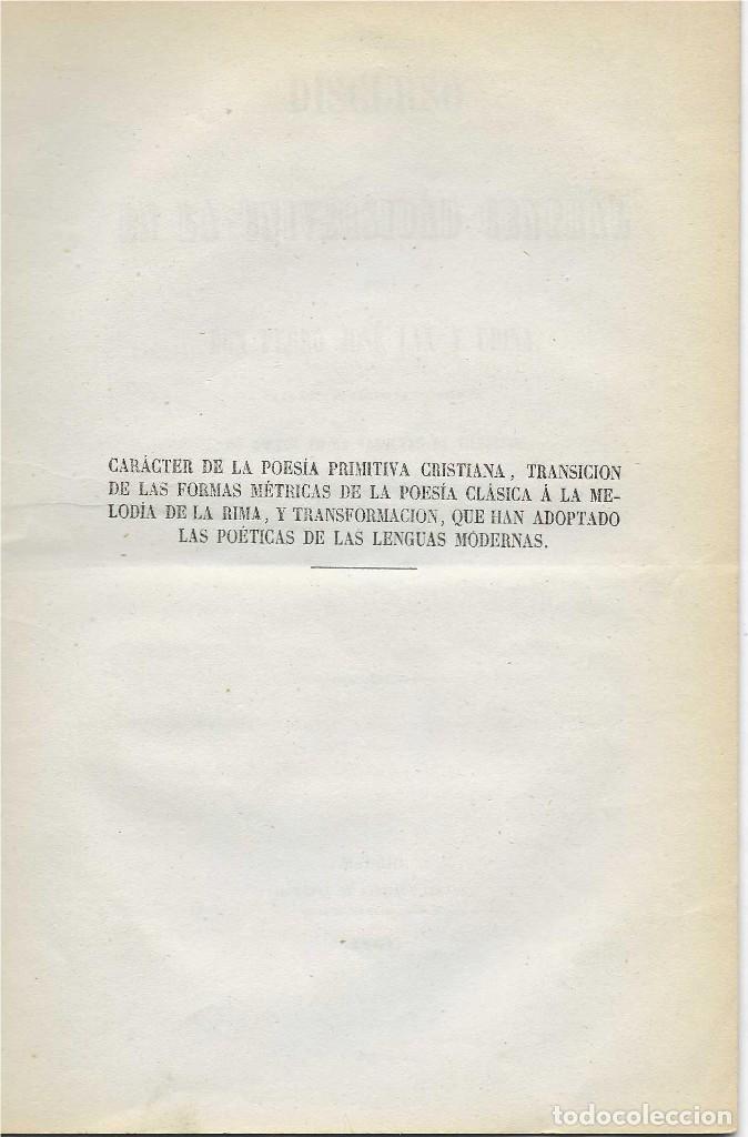 Libros antiguos: Car&aacute;cter de la poes&iacute;a primitiva cristiana ... Jos&eacute; Lax y Udina. 1861