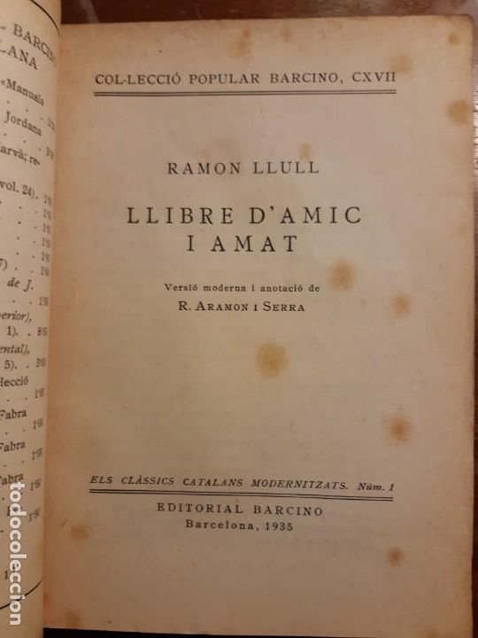 Libros antiguos: Ramon Llull llibre damic i amat - Foto 2