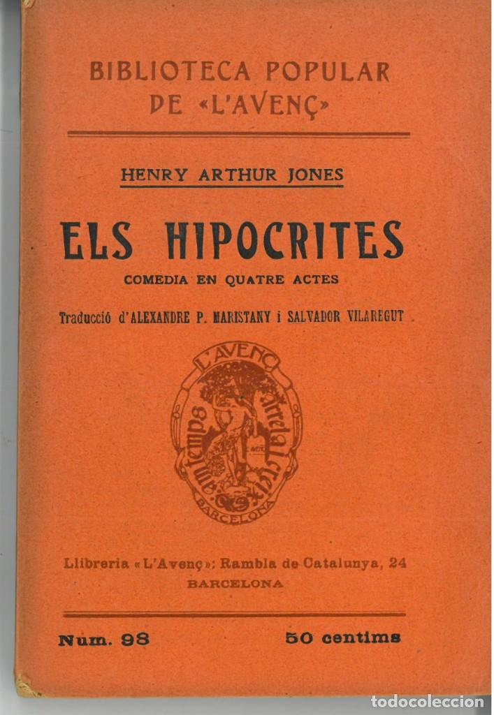 Libros antiguos: JON&Eacute;S, Henry Arthur: Els hipocrites - Foto 1