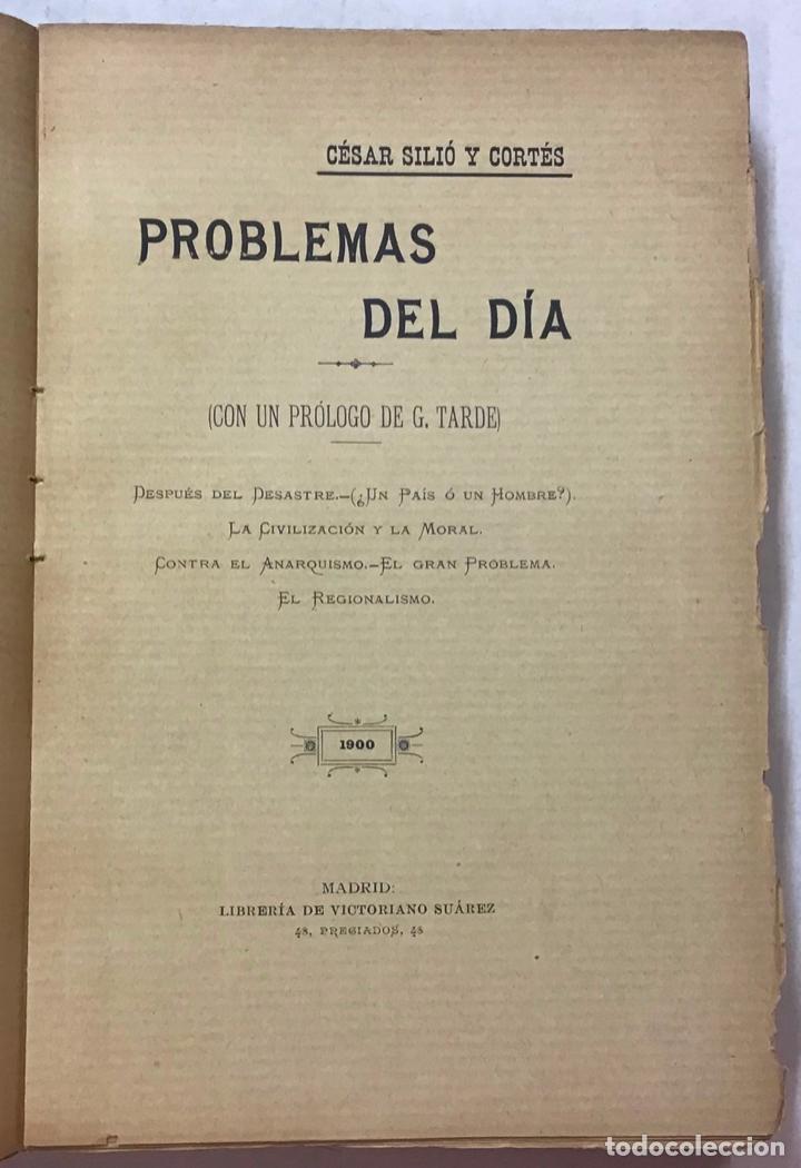 Libros antiguos: PROBLEMAS DEL D&Iacute;A. - SILI&Oacute; Y CORT&Eacute;S, C&eacute;sar. - Foto 2