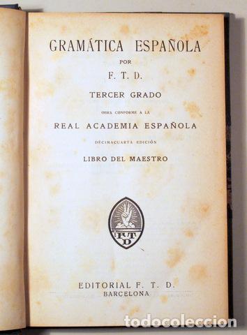Libros antiguos: GRAM&Aacute;TICA ESPA&Ntilde;OLA - Barcelona 1926 - Foto 1
