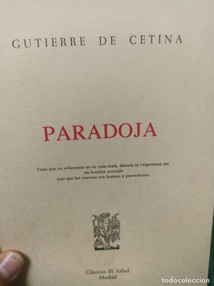 Libros antiguos: Guti&eacute;rre de Cetina. Paradoja. - Foto 1