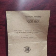 Libros antiguos: 1933. REFLEXIONES SOBRE EL PRESENTE Y EL PORVENIR DE LA MEDICINA. GREGORIO MARAÑÓN.. Lote 287719393