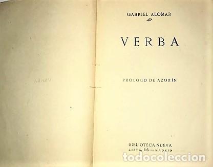 Libros antiguos: GABRIEL ALOMAR ... VERBA ... 1917 - Foto 2