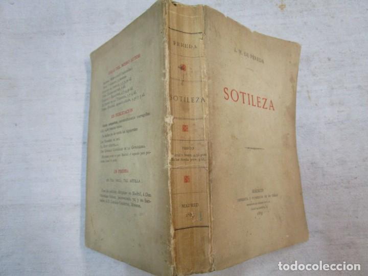 SOTILEZA - JOSE MARIA DE PEREDA - PRIMERA EDICION MADRID, TELLO, COSTRUMBRISTA, 1885 - 499PAG + INFO (Libros antiguos (hasta 1936), raros y curiosos - Literatura - Ensayo)