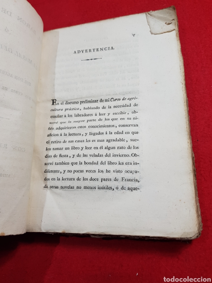 Libros antiguos: Libro la moral del Labrador 1818 Madrid bar&oacute;n de robinsky - Foto 2
