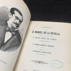 Libros antiguos: OBRAS DE MANUEL DE LA REVILLA. IMPRENTA CENTRAL A CARGO DE VÍCTOR SAIZ. 1883