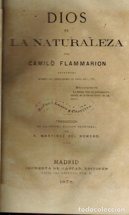 Libros antiguos: DIOS EN LA NATURALEZA - Foto 1