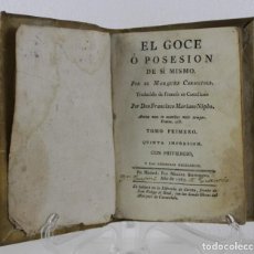 Libros antiguos: EL GOCE Ó POSESION DE SÍ MISMO. MARQUES CARACCIOLO. MADRID 1787. PERGAMINO