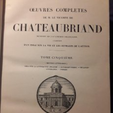 Libros antiguos: OEUVRES COMPLETES V. CHATEAUBRIAND. CHEZ FIRMIN, 1847 (OBRAS COMPLETAS). Lote 354895553