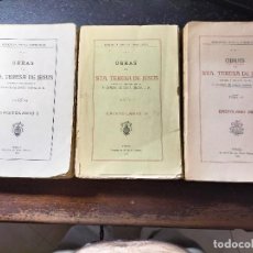 Libros antiguos: SANTA TERESA DE JESÚS: OBRAS DE SANTA TERESA / EPISTOLARIO. 3 TOMOS. BURGOS, 1922-24.. Lote 356413900