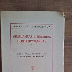 Libros antiguos: SEMBLANZAS LITERARIAS CONTEMPORÁNEAS, SALVADOR DE MADARIAGA 1924. Lote 383263809