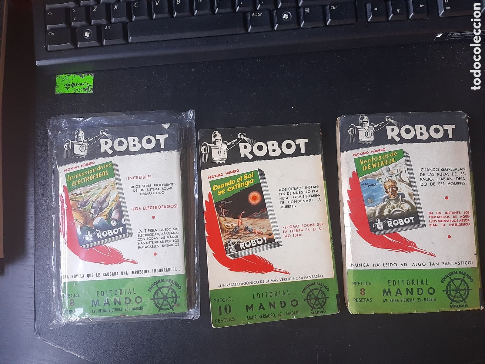 Libros antiguos: Novelas robot n&uacute;meros 1,2 y 3 Alan Comet. Editorial mando - Foto 2
