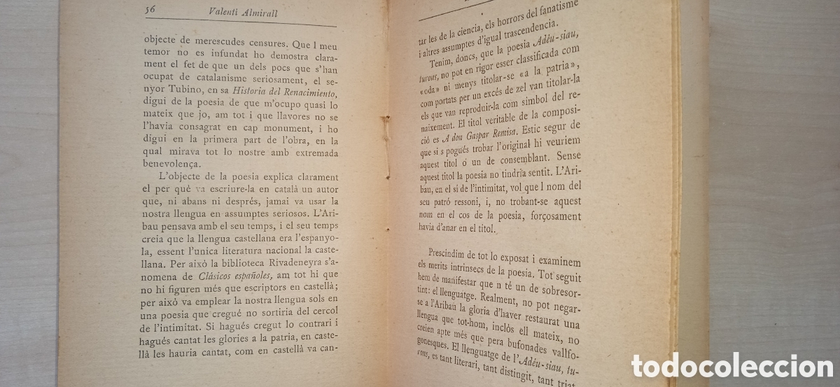 Libros antiguos: Valent&iacute; Almirall, Articles literaris - Foto 2
