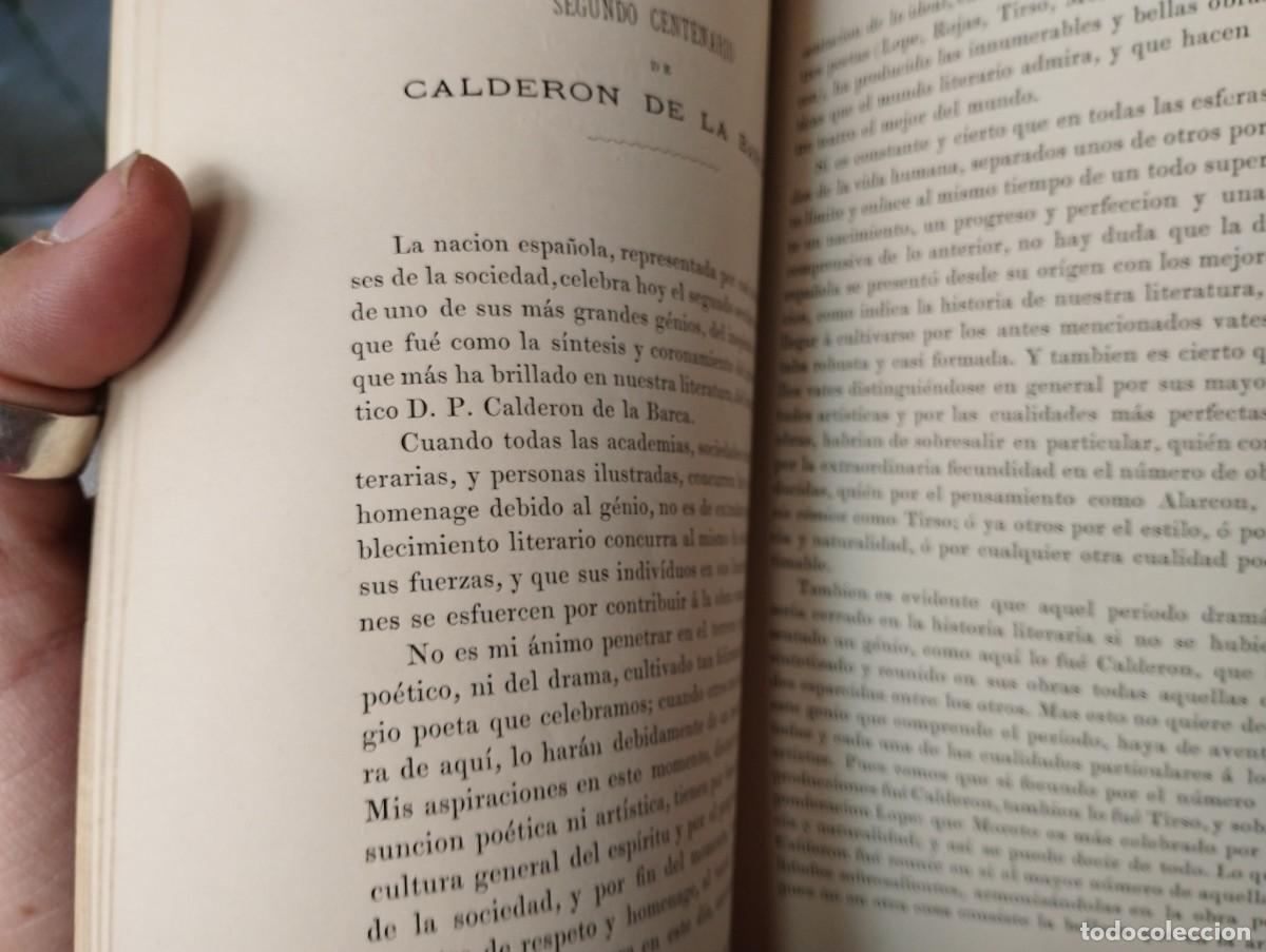 Libros antiguos: Homenaje a Calder&oacute;n. C&aacute;diz, 1881. - Foto 3